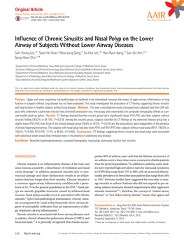 Influence of Chronic Sinusitis and Nasal Polyp on the Lower Airway of Subjects Without Lower Airway Diseases