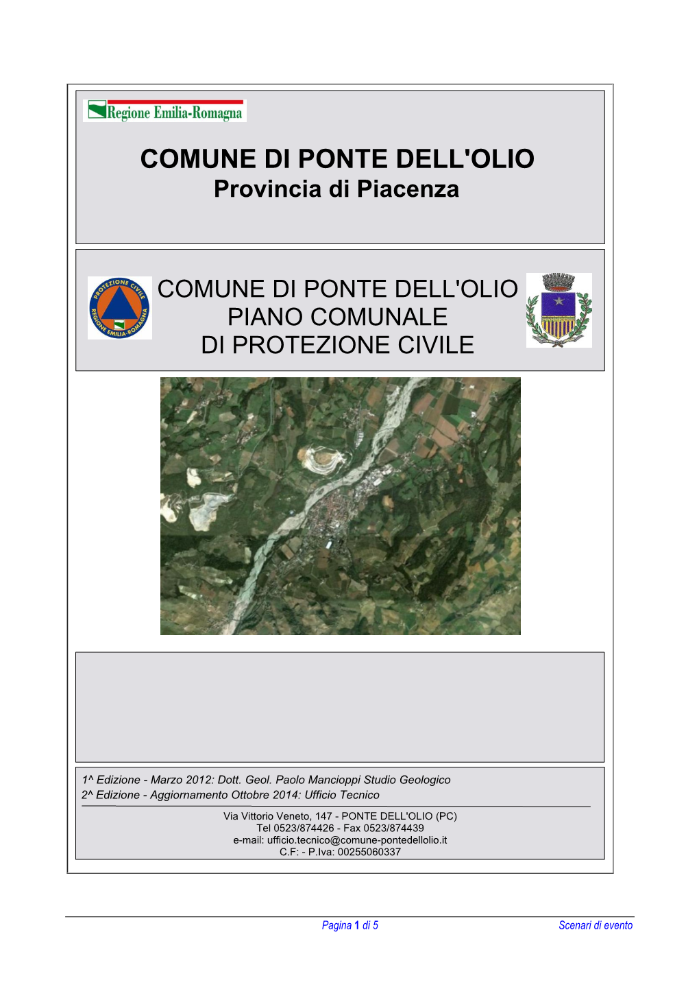 Comune Di Ponte Dell'olio Piano Comunale Di Protezione Civile