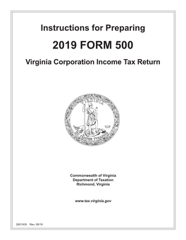 2019 Instructions for Virginia Form