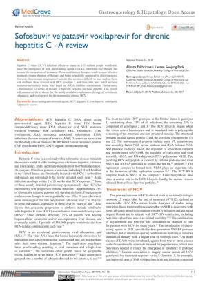 Sofosbuvir Velpatasvir Voxilaprevir for Chronic Hepatitis C - a Review