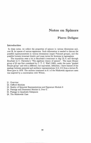 Notes on Spinors