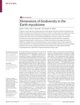 Dimensions of Biodiversity in the Earth Mycobiome