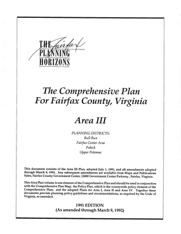The Comprehensive Plan for Fairfax County, Virginia Area