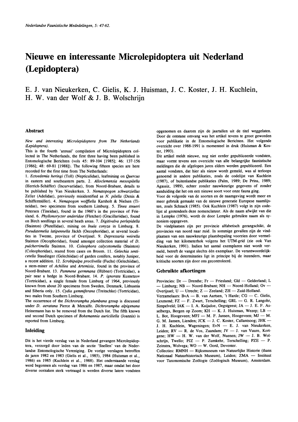 Lepidoptera Uit Nederland (Lepidoptera)