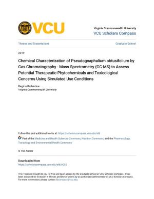 Chemical Characterization of Pseudognaphalium Obtusifolium By