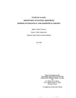 State of Alaska Department of Natural Resources Division of Geological and Geophysical Surveys