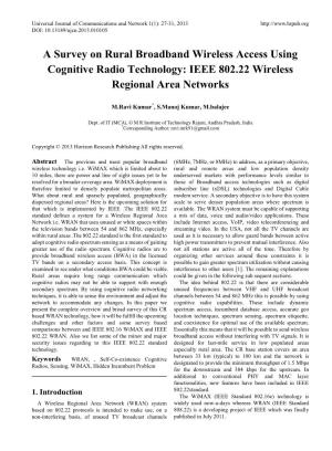 IEEE 802.22 Wireless Regional Area Networks