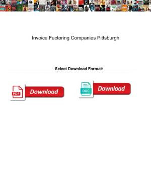 Invoice Factoring Companies Pittsburgh