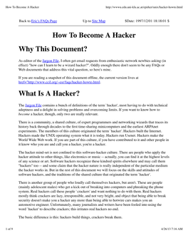 How to Become a Hacker
