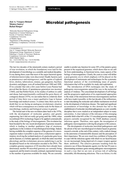 Microbial Pathogenesis Rafael Rotger2
