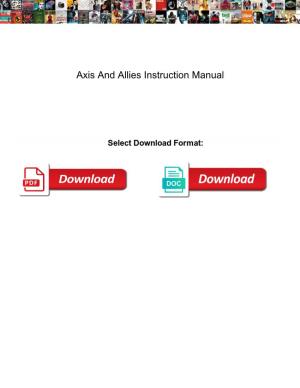 Axis and Allies Instruction Manual