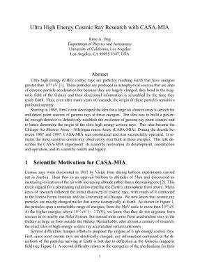 Ultra High Energy Cosmic Ray Research with CASA-MIA