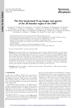 The First Broad-Band X-Ray Images and Spectra of the 30 Doradus Region