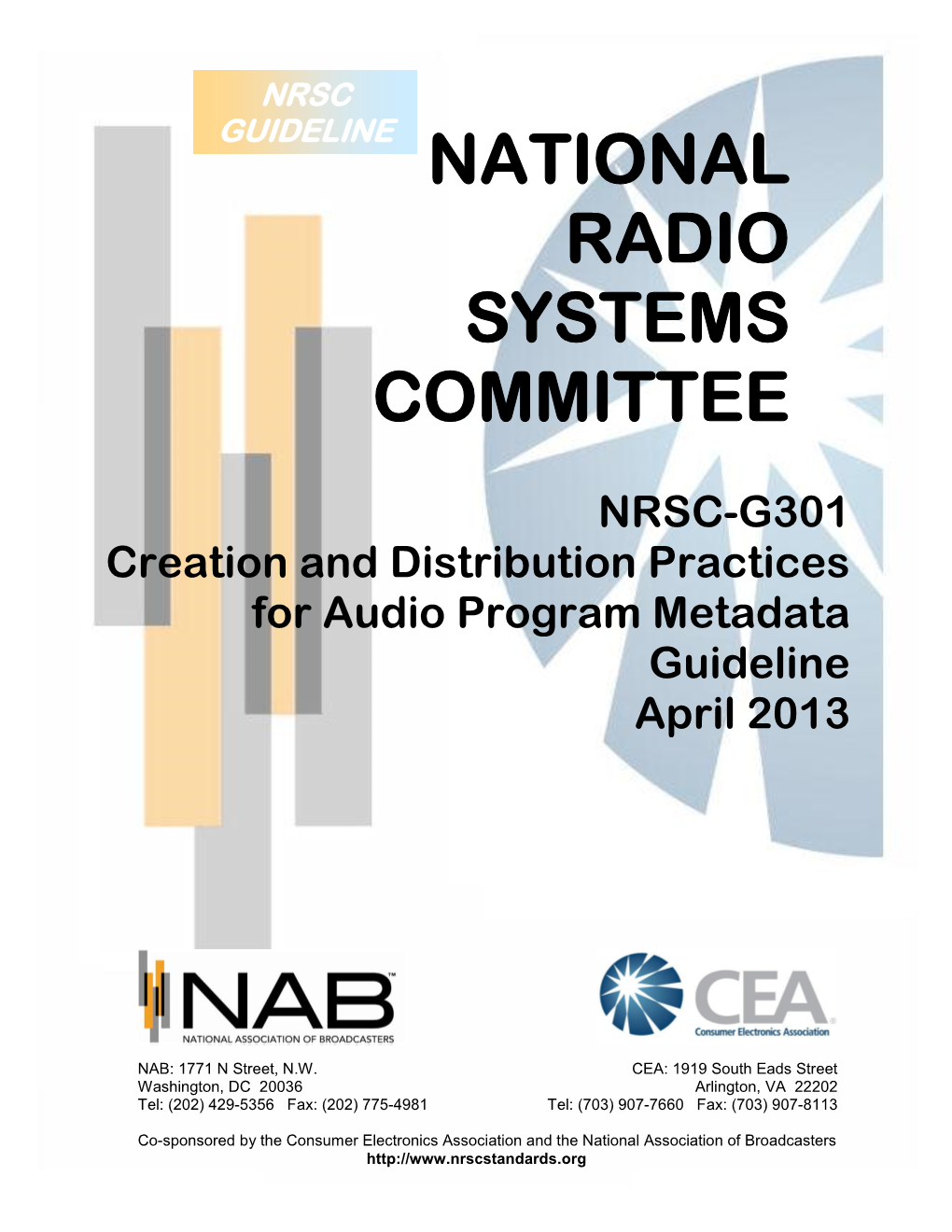 Creation and Distribution Practices for Audio Program Metadata Guideline April 2013