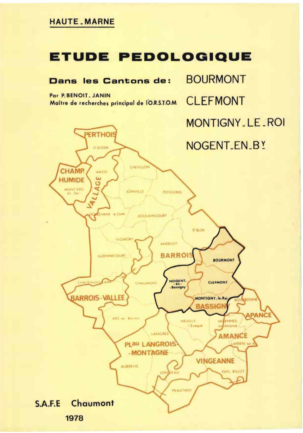 Etude Pédologique Dans Les Cantons De Bourmont, Clefmont, Montigny-Le