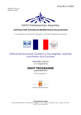 DRAFT PROGRAMME Updated April 04, 2012