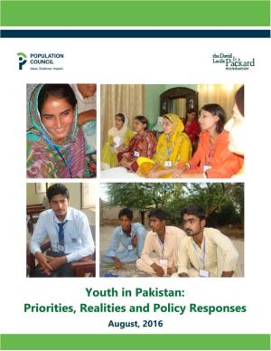 Youth in Pakistan: Priorities, Realities and Policy Responses
