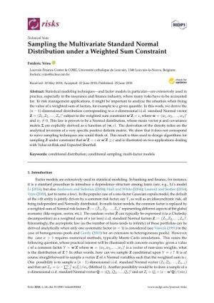 Sampling the Multivariate Standard Normal Distribution Under a Weighted Sum Constraint