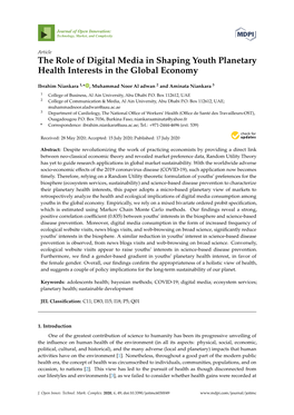 The Role of Digital Media in Shaping Youth Planetary Health Interests in the Global Economy