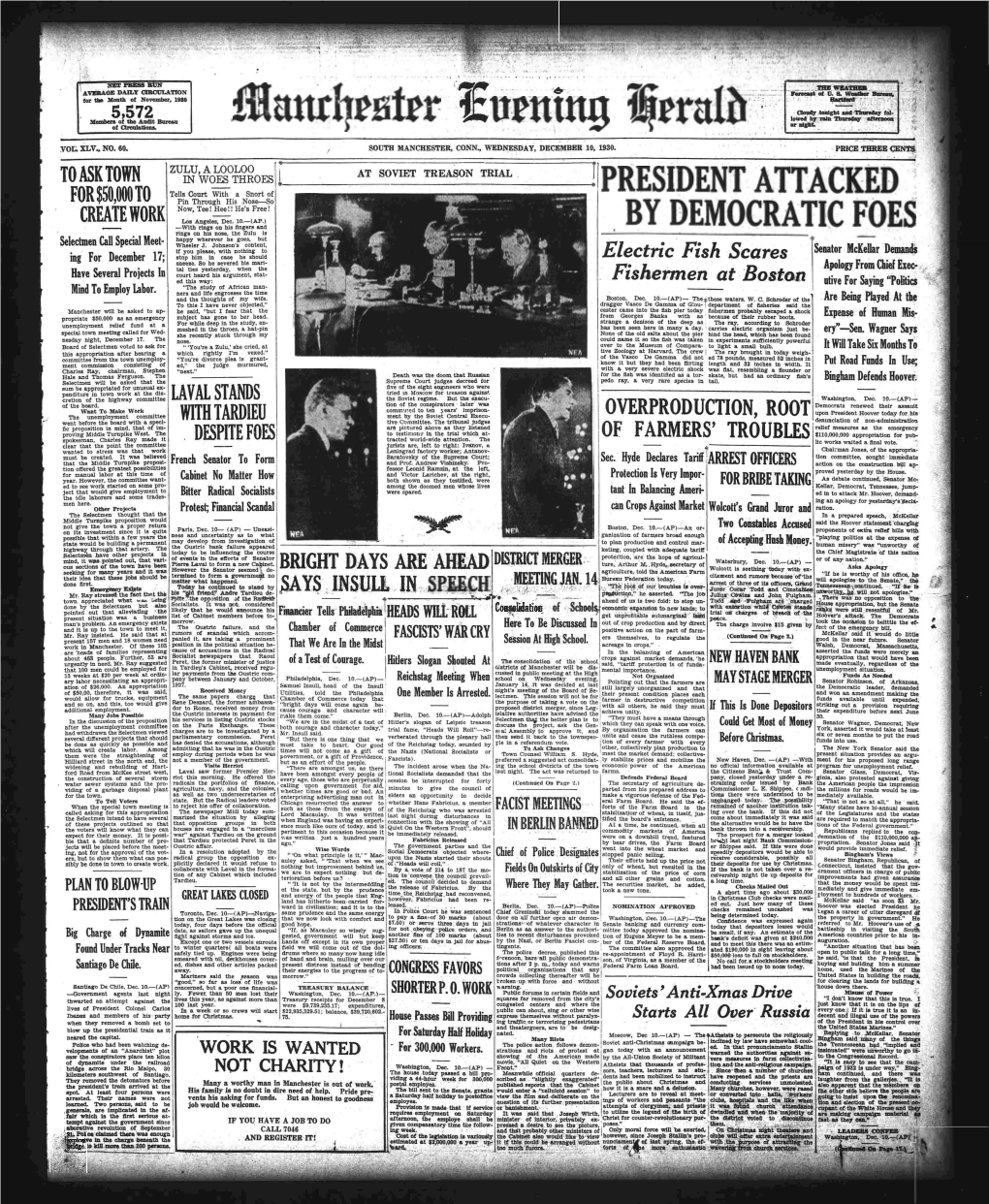 Manchester Evening Hearld 1930-12-10.Pdf