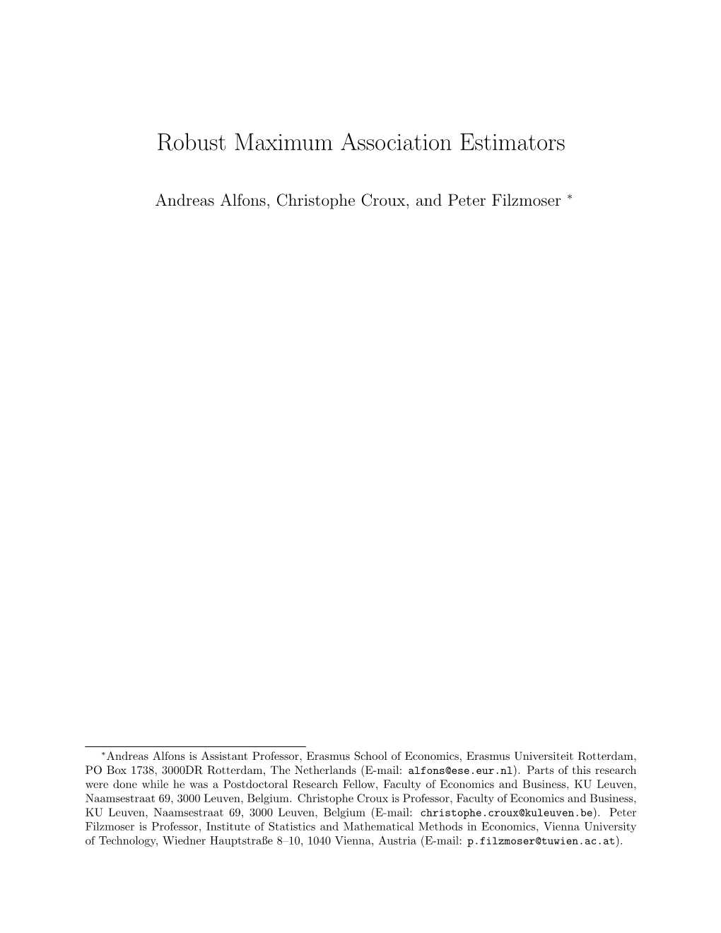 Robust Maximum Association Estimators