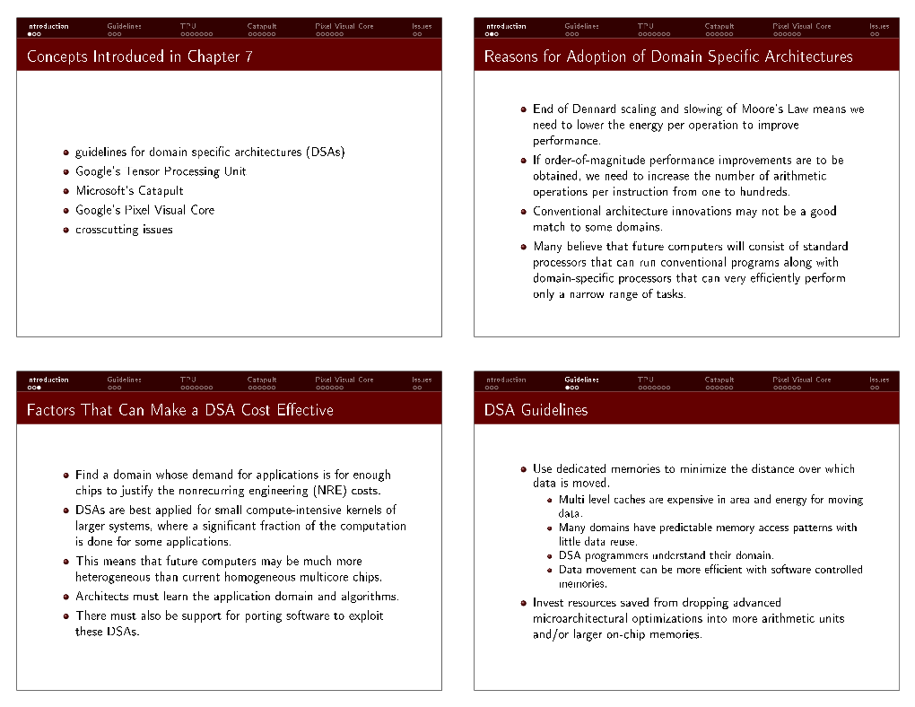 Concepts Introduced in Chapter 7 Reasons for Adoption of Domain SpeciC Architectures