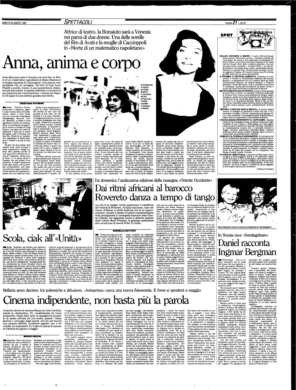 Anna, Anima E Corpo Tarmene in Qualche Film»