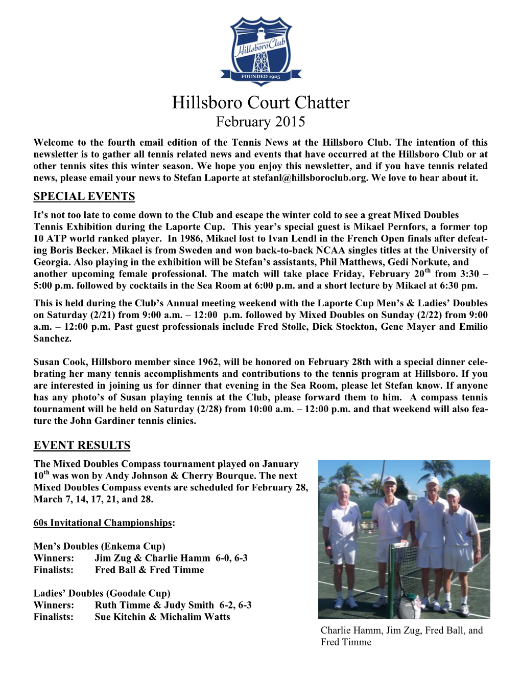 Hillsboro Court Chatter February 2015