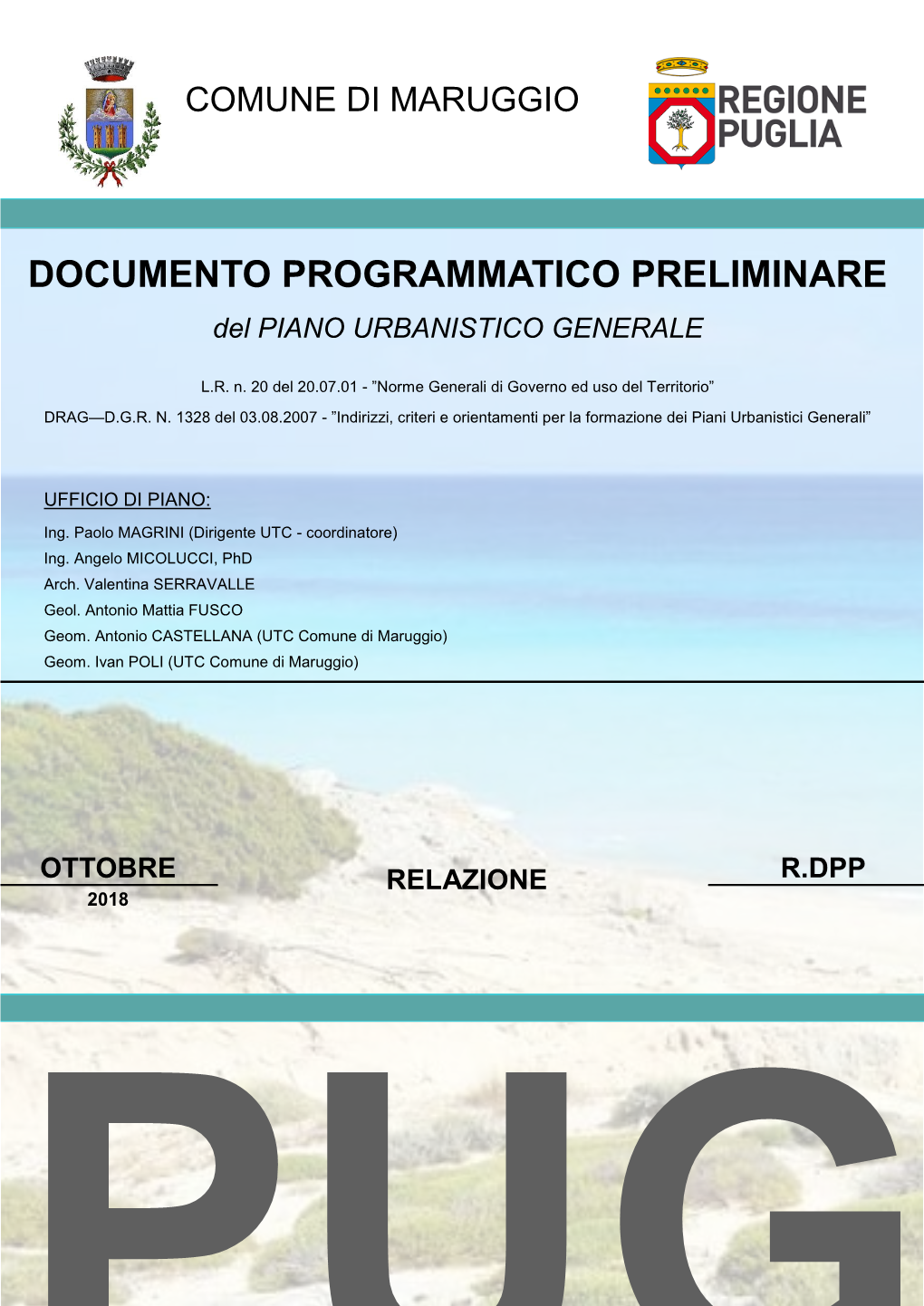 DOCUMENTO PROGRAMMATICO PRELIMINARE Del PIANO URBANISTICO GENERALE