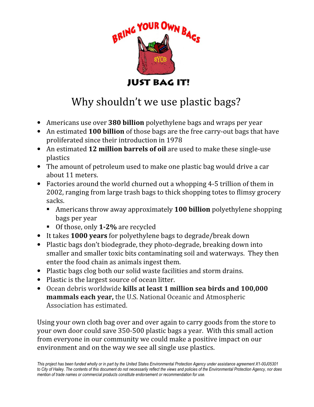 Why Shouldn't We Use Plastic Bags?