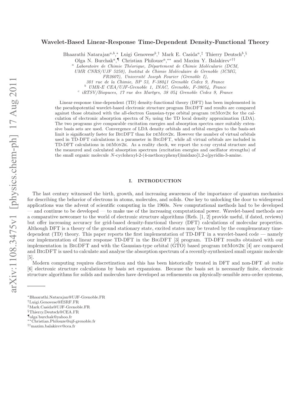 Wavelet-Based Linear-Response Time-Dependent Density