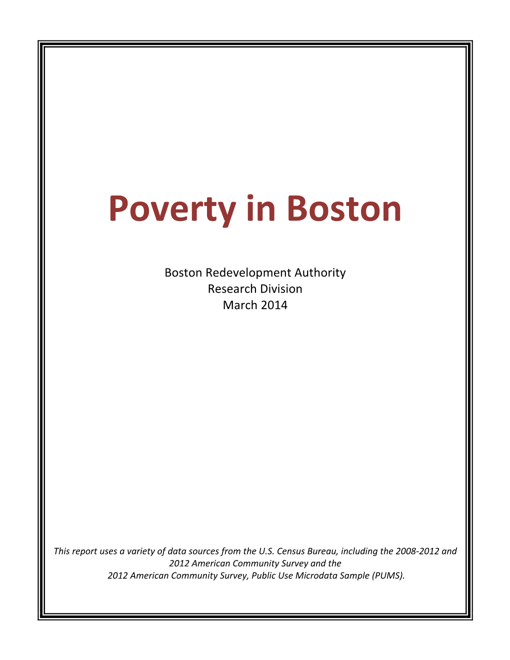 Poverty in Boston