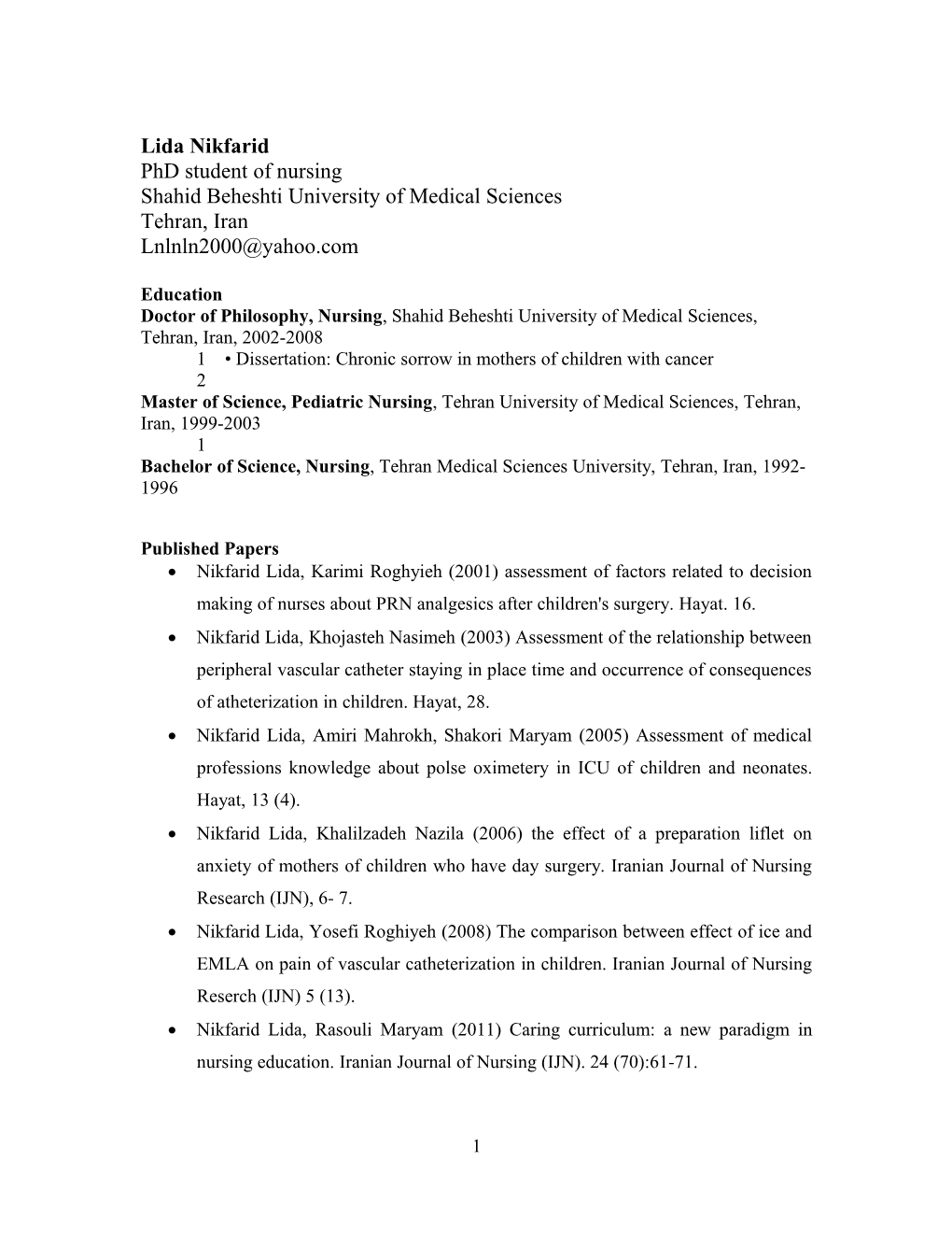 CV Template : Academic Careers s4