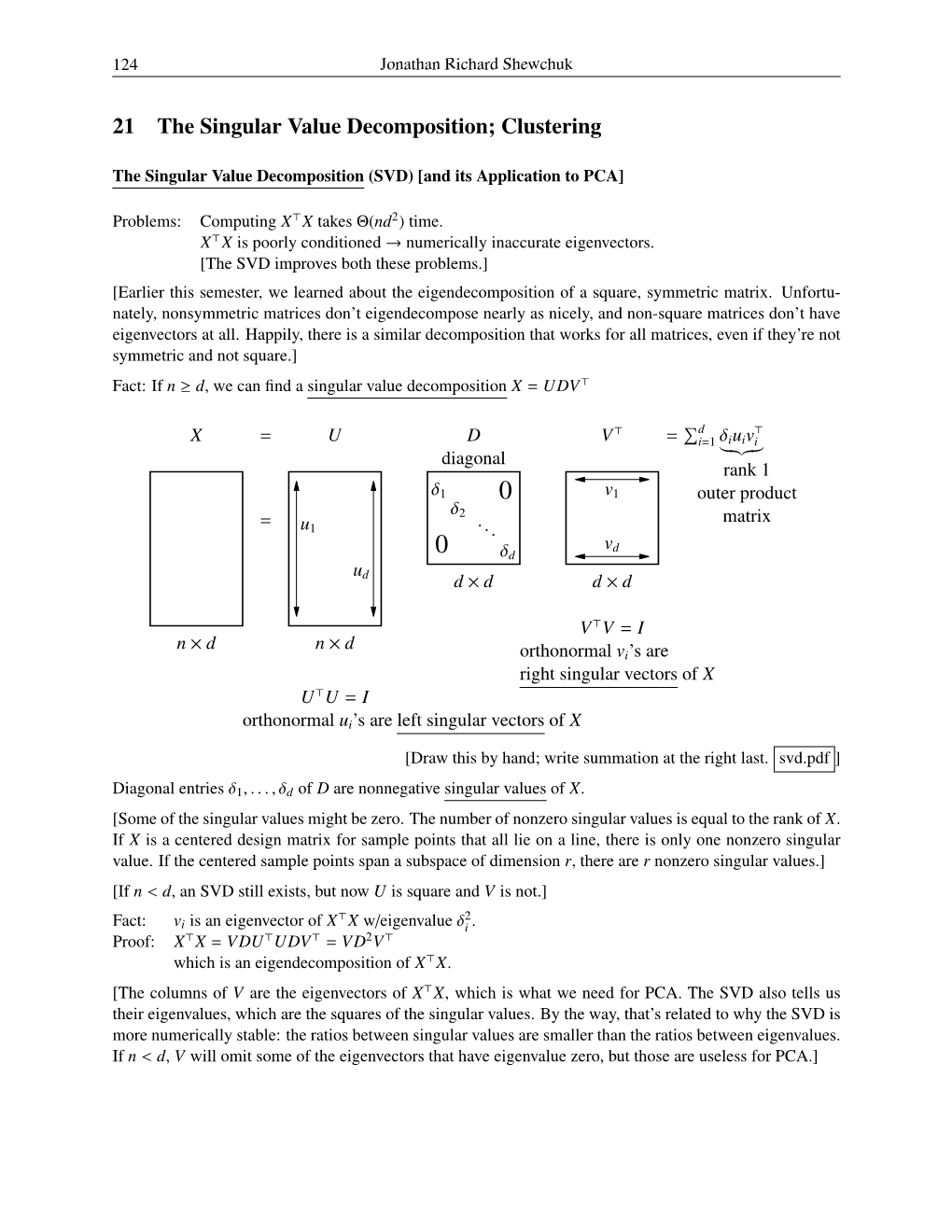 21 the Singular Value Decomposition; Clustering