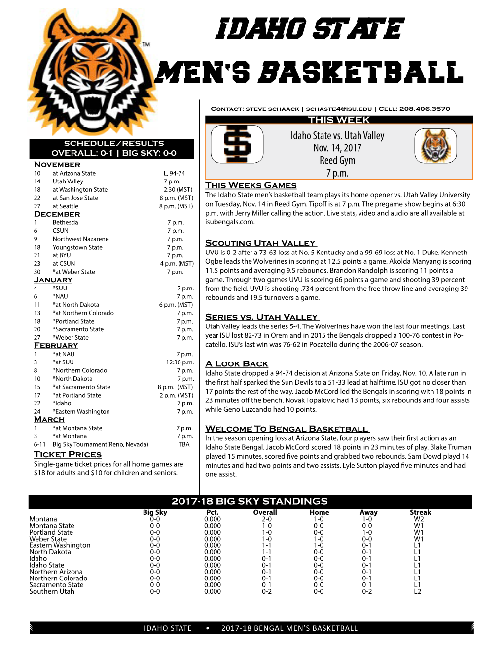 IDAHO STATE Men's Basketball