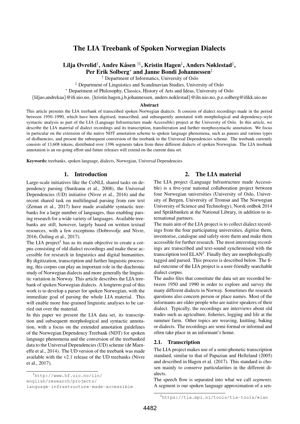 The LIA Treebank of Spoken Norwegian Dialects