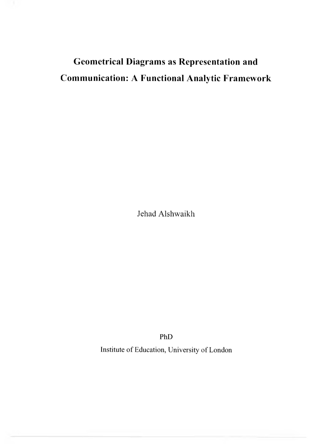 Geometrical Diagrams As Representation and Communication: a Functional Analytic Framework