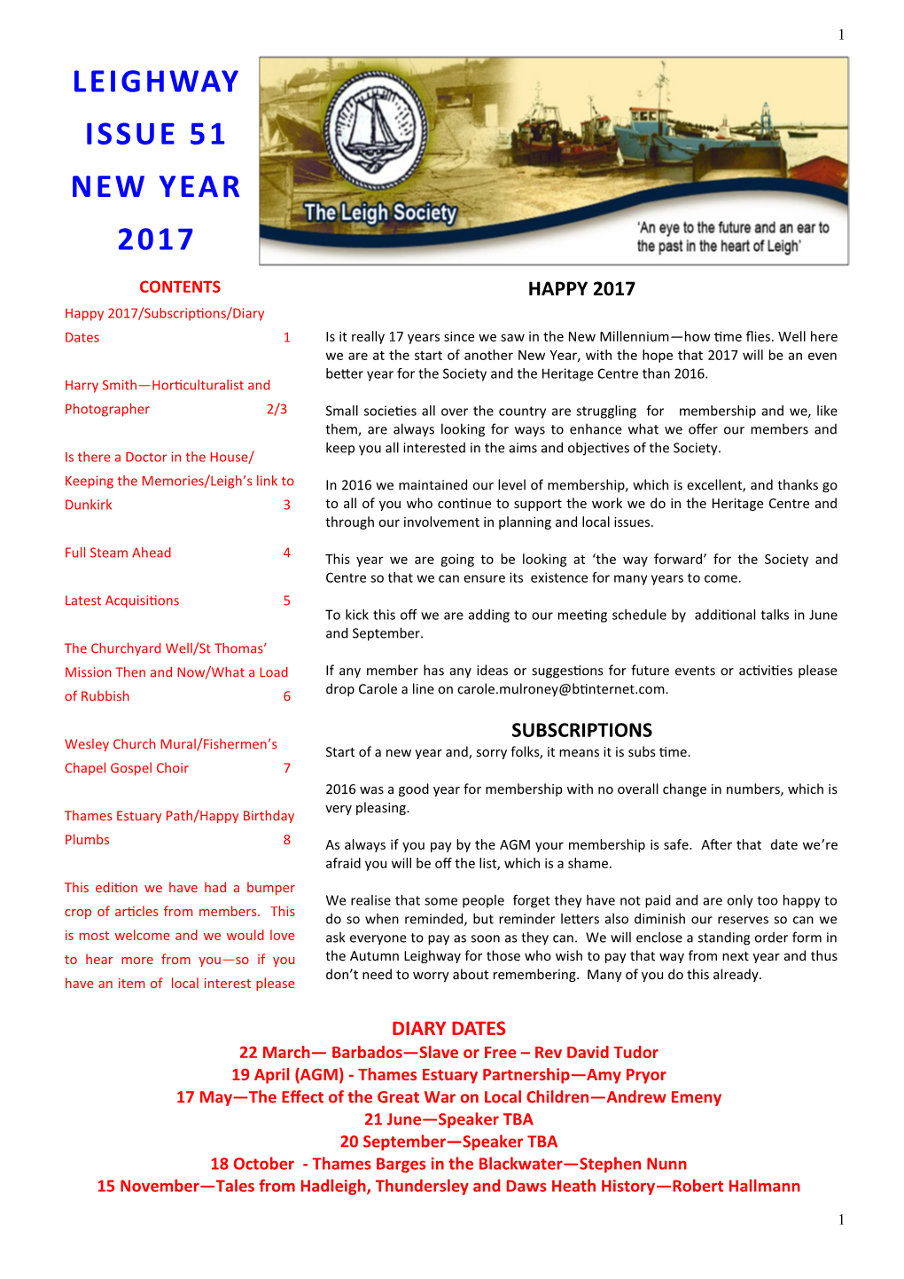 Leighway Issue 51 New Year 2017