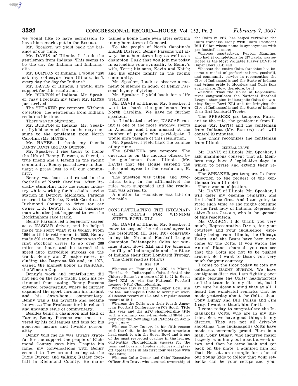 CONGRESSIONAL RECORD—HOUSE, Vol. 153, Pt. 3 February 7