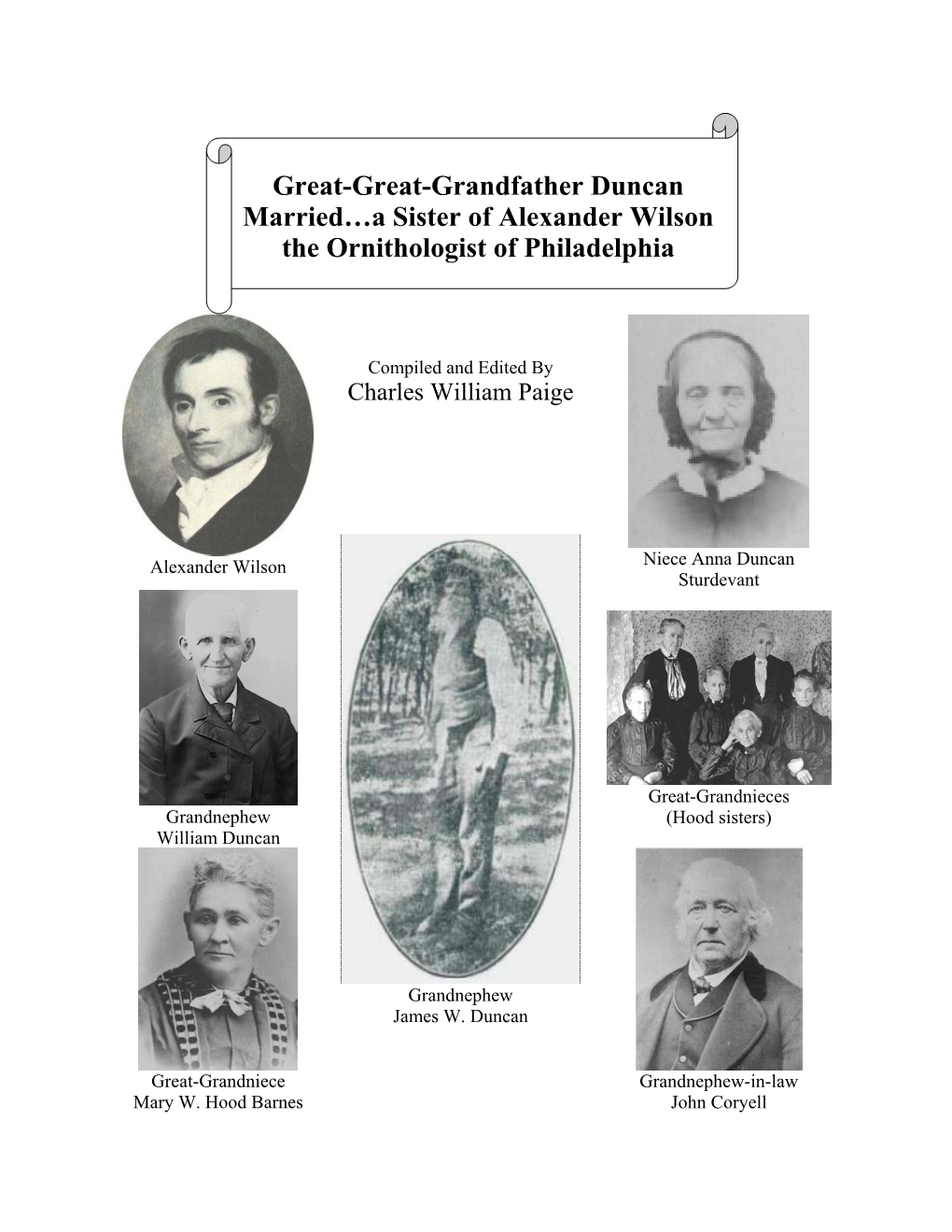 Great-Great-Grandfather Duncan Married…A Sister of Alexander Wilson the Ornithologist of Philadelphia