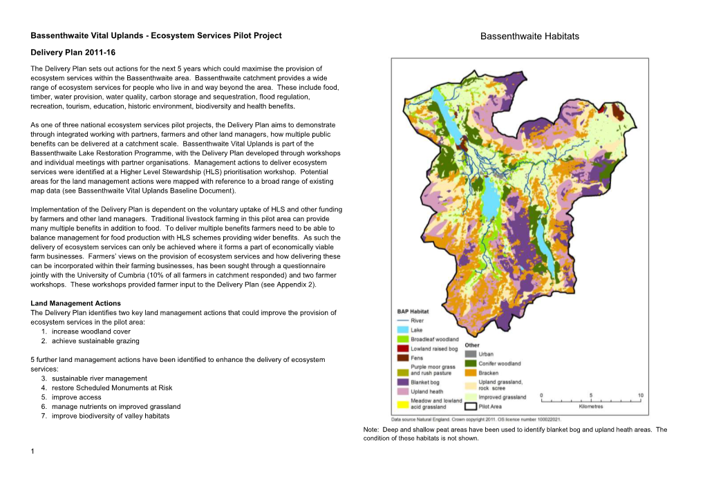 Bassenthwaite Habitats Delivery Plan 2011-16