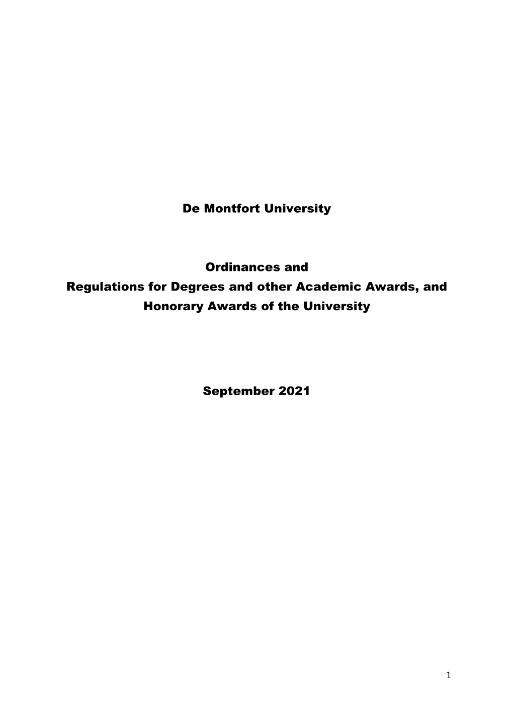 University Ordinances