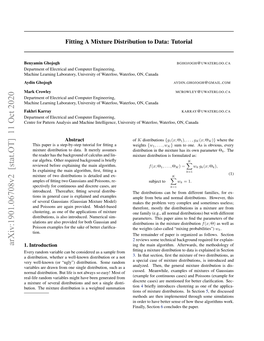 Fitting a Mixture Distribution to Data: Tutorial