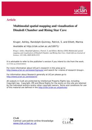 Multimodal Spatial Mapping and Visualisation of Dinaledi Chamber and Rising Star Cave