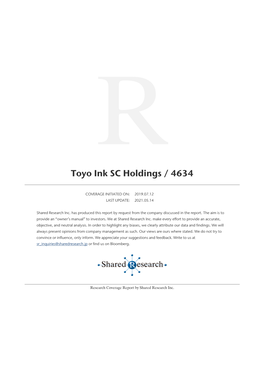 Toyo Ink SC Holdings / 4634