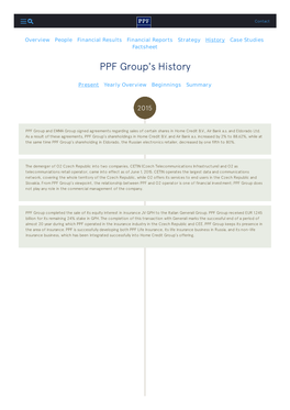 PPF Group's History