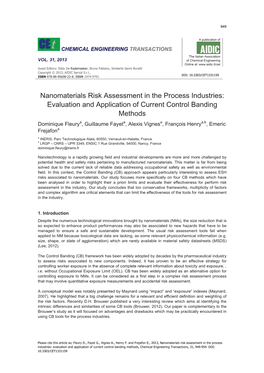 Nanomaterials Risk Assessment in the Process Industries: Evaluation and Application of Current Control Banding Methods