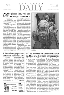 THE TUFTS DAILY NEWS | FEATURES Wednesday, November 30, 2005
