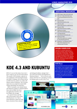 KDE 4.3 and KUBUNTU Start, Make Sure Your BIOS Is Config- Ured to Boot from a DVD