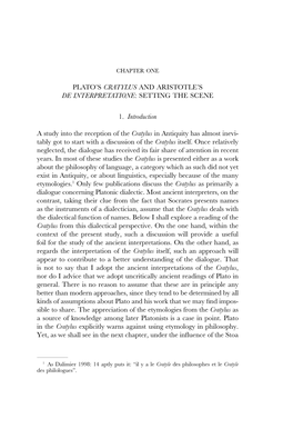 Plato's Cratylus and Aristotle's